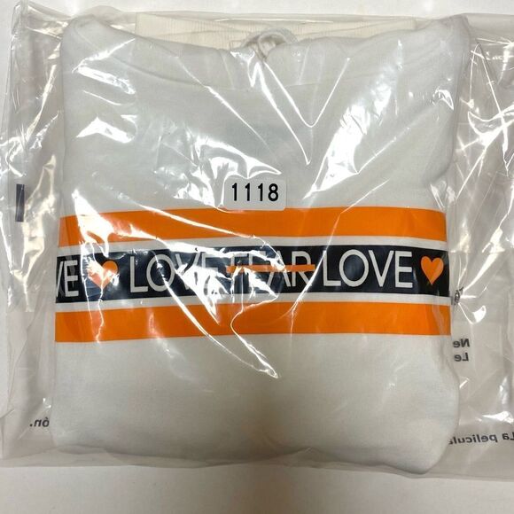 Converse Women’s White|Orange Love The Progress Pullover Hoodie Sz M - Picture 8 of 9